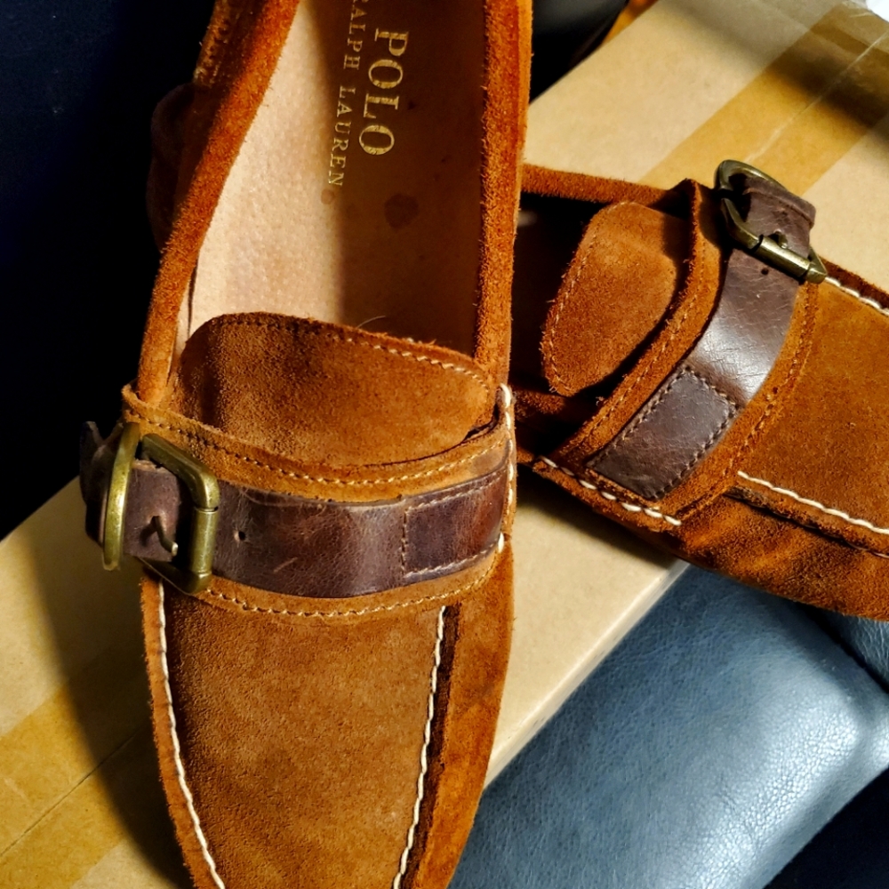 Ralph Lauren polo suede loafers sz 9 gently worn